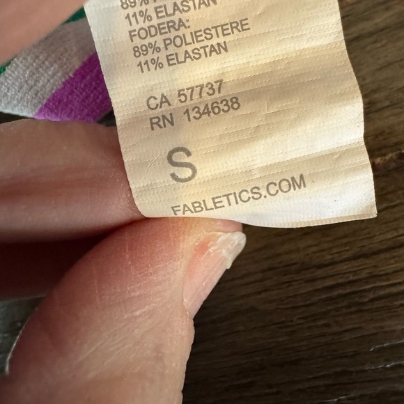 Fableticss all day every day white green pink sports bra size small adjustable - Picture 3 of 3